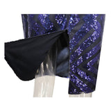 Women Evening Gown Summer round Neck Back V-neck Slim Fit Sexy Sequins Dress