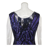 Women Evening Gown Summer round Neck Back V-neck Slim Fit Sexy Sequins Dress
