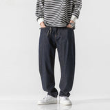 Men Jeans Straight Wide Leg Jeans Men's Retro Loose Trousers