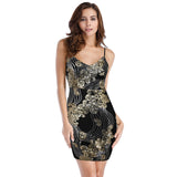 Women's Evening Gown Summer Sexy Sleeveless V-neck Sequins Dress