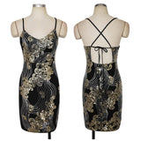 Women's Evening Gown Summer Sexy Sleeveless V-neck Sequins Dress