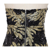Women Evening Gown Summer Tube Top V-neck Mini Sexy Embroidered Sequins Dress