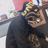Bathing Ape Hoodie Zip Cardigan Double Hat Shark Sweater Jacket