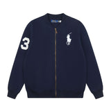Rl ralph lauren pony racing element crewneck cardigan - relaxed fit knit wool sweater jacket for women - autumn/winter