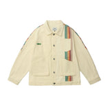 Unisex Jacket Autumn Vintage Multi-Pocket Jacket Lapel Overalls