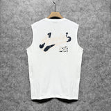 Amiri tank top with cracked letter and number print