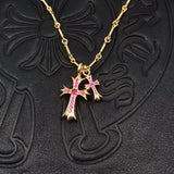Chrome Hearts Necklace Bamboo Necklace Double Cross Men's and Women's Necklaces