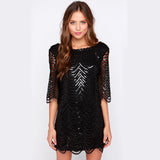 Women Evening Gown Summer round Neck Mini Sexy Dress