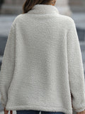 Women Trench Coat Casual Plush Women's Long Sleeve Loose round Neck Stitching Zipper Animal Pattern Double-Sided Fleece Jacket
