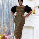 Harlem Night Attire Stripes Sequins Dress