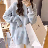 Women Knitted Pullover round Neck Loose Sweater Top