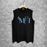 Amiri tank top cashew flower overlapping letterprinting
