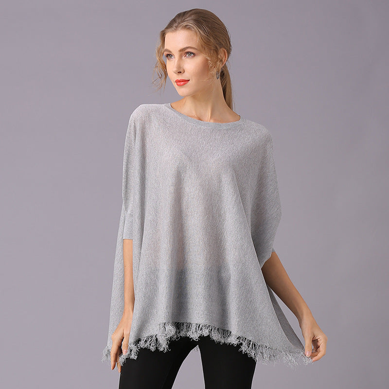 Women Knitwear Spring and Summer Leisure Knitted Pullover Solid Color Top