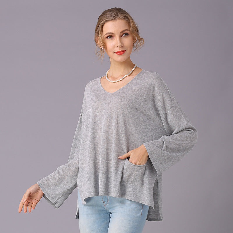 Women Knitwear Spring/Summer V-neck Sweater