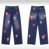 CHH Chrome Hearts Jeans Chrome Unisex Casual Loose Jeans