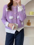 Women Knitwear Spring and Autumn Bowknot Knitted Cardigan