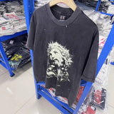 saint m t shirts s.m. glow-in-the-dark distressed crew neck pullover short sleeve t-shirt