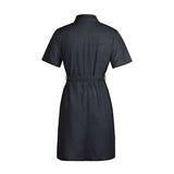 Beth Dutton Wardrobe Short Sleeve Zipper Sexy Pocket Slim Fit Denim Dress