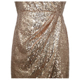 Women Evening Gown V-neck Strap Sexy Sequins Dress