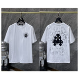 Ch hip-hop t shirts ch cross patch embroider spray foam short-sleeved loosecasualamerican style heavy weight