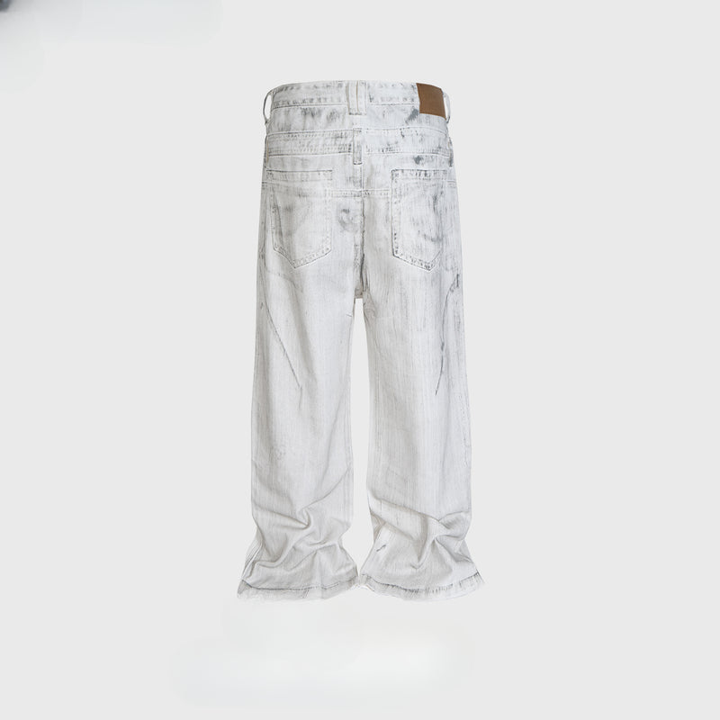 MIJKO Men's Vintage Pants MIJKO Wasteland Wind Straight Jeans Men's and Women's Trousers Casual