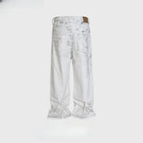 MIJKO Men's Vintage Pants MIJKO Wasteland Wind Straight Jeans Men's and Women's Trousers Casual