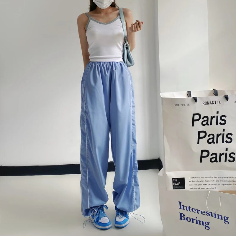 Women Sweatpants Straight Sports Pants Casual High Waist Wide Leg Pants