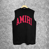 Amiri tank top with red lettered angled print