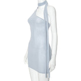 Women Dresses Spring Sleeveless Backless Sheath Dress (Bla0420)