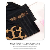 Full figure bra leopard print gathered and breathable