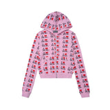 Ashleywilliams hooded cardigan women's sweet cool long sleeves sweet and spicy style sweatshirt zipper outwear