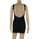 Women Dresses Backless Sleeveless Dress Sexy Hip Skirt (Bla0420)