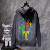 Chh Chrome Hearts Hoodie graffiti colorful hand-painted wash water do old hooded sweater