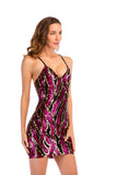 Women Evening Gown Sexy V-neck Backless Sequined Suspender Dress