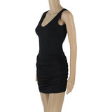 Women Dresses Backless Sleeveless Dress Sexy Hip Skirt (Bla0420)