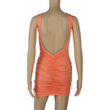 Women Dresses Backless Sleeveless Dress Sexy Hip Skirt (Bla0420)
