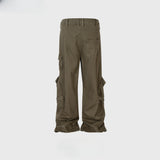 MIJKO Men's Vintage Pants MIJKO Men's Women's Ribbon Design Trousers Straight Tooling Jeans