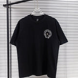 Ch hip-hop t-shirts: ch summer horseshoe cross embroidered casual short-sleeve t-shirt - couple style, high street fashion