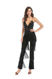 Women Evening Gown Sexy Sling Tassel Sequins