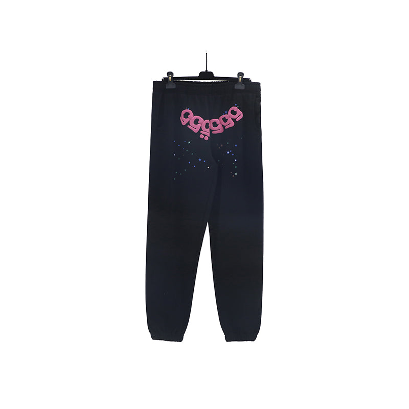Sp5der Sweatpants Cobweb Puff Print Pure Cotton