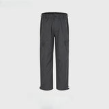 MIJKO Men Vintage Pants MIJKO Straight Pants Drawstring Pants Zipper Casual Pants
