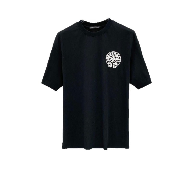 Ch hip-hop t shirts ch cro correct version summerbest selling cross horseshoe embroider short-sleeved t-shirt american high street