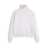 Heavy weight! ami araunriflove wool long sleevesloose turtleneck knitting shirt fall and wintercoupletops