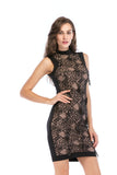 Women's Vintage Tassel Sequins Mesh Embroidered Sleeveless Dress