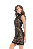 Women's Vintage Tassel Sequins Mesh Embroidered Sleeveless Dress