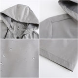 Women Trench Coat Long Cardigan Hooded Coat Outdoor Raincoat