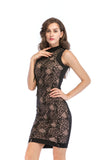 Women's Vintage Tassel Sequins Mesh Embroidered Sleeveless Dress