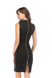 Women's Vintage Tassel Sequins Mesh Embroidered Sleeveless Dress