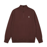 Rl ralph lauren pony half-zip wool sweater - couple's casual knit turtleneck top - autumn/winter relaxed fit