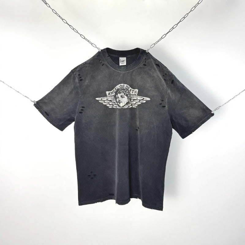 saint m t shirts s.m little angel graphic crewneck pullover short sleeve one-piece